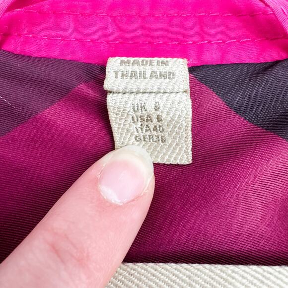 Burberry Trench Chelsea Kensington Short Belt Jacket Coat Sandringham Pink 8/6 - Picture 6 of 14